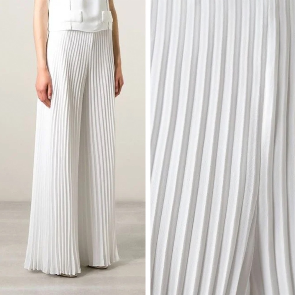 Ralph Lauren Black Label - Pleated Wide Leg Trousers - Black - Picture 2 of 13